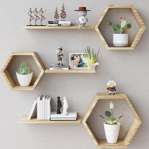 Honeycomb and Floating Shelf Combo