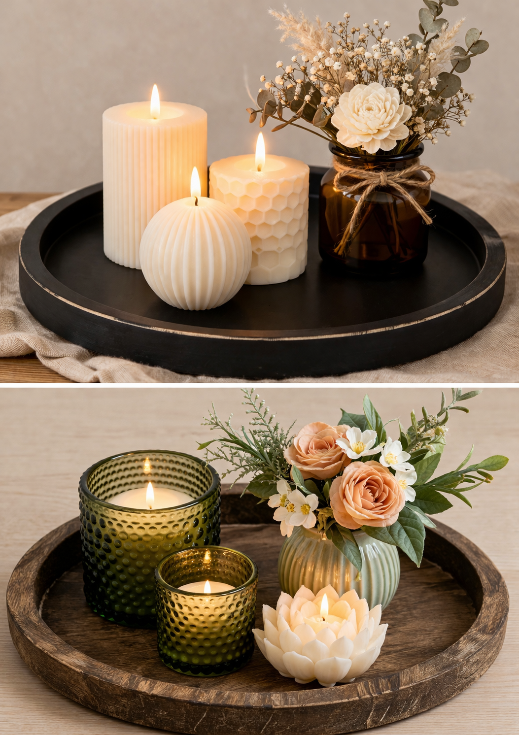 Floral Candle Plate